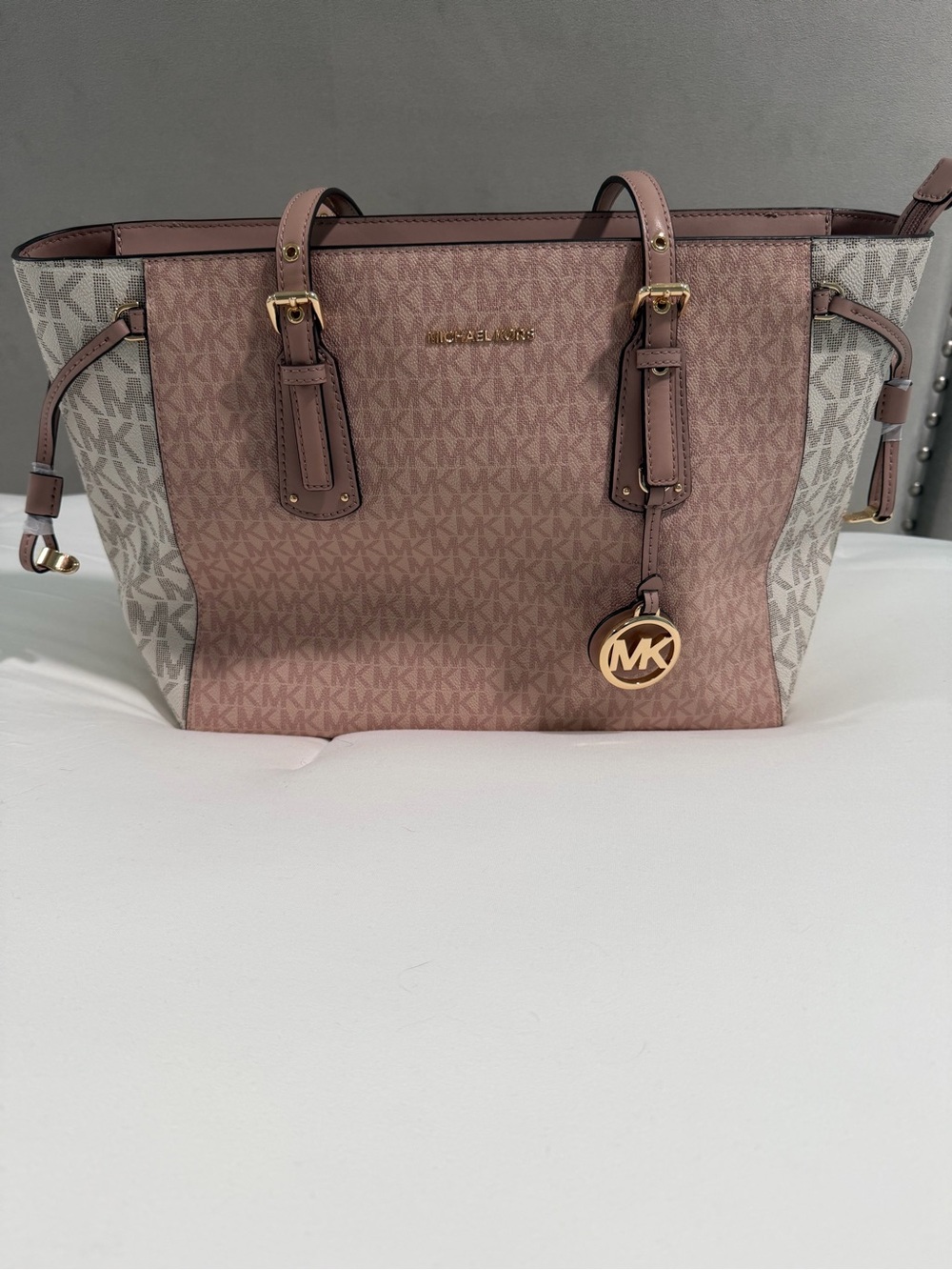 Michael Kors Blush and Cream MK Signature Tote